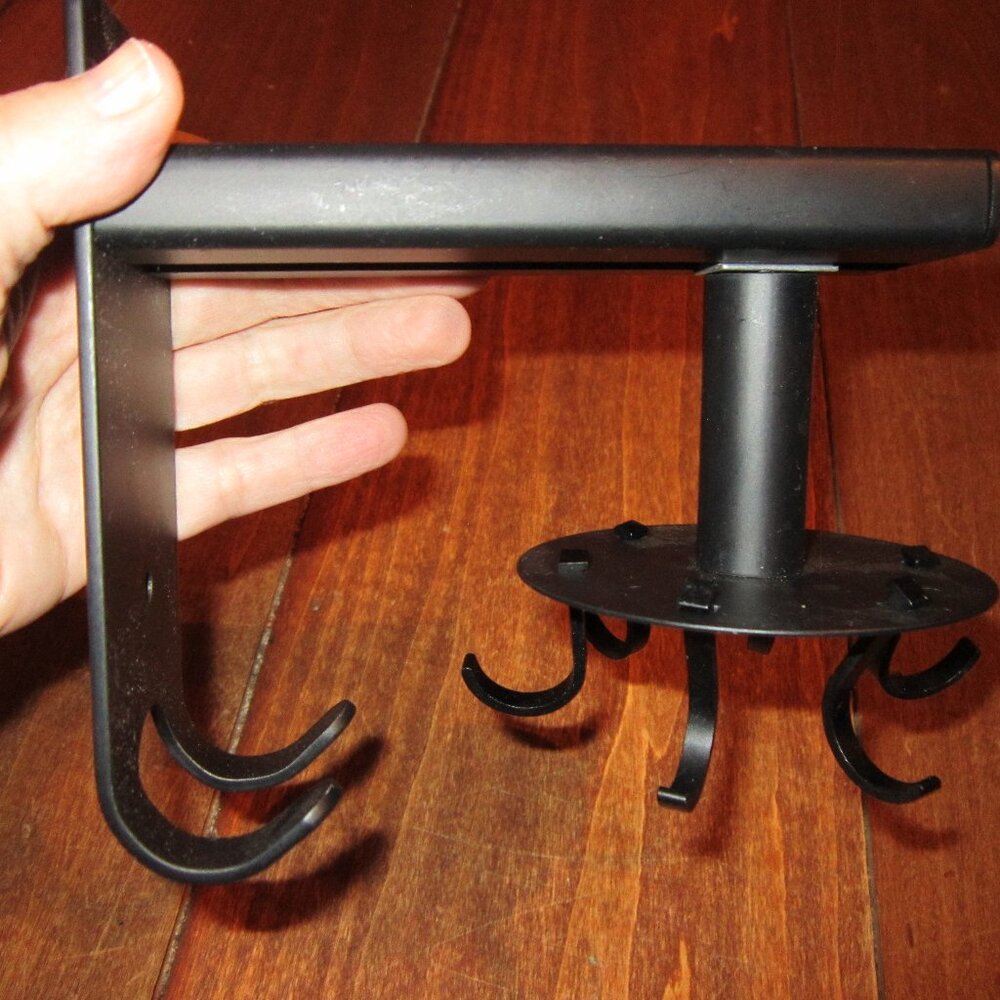 Hanging Organizer Black Metal with Hooks Utensil Hanger Space Saver Cleaning